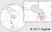 Blank Location Map of Encarnacion, highlighted country, within the entire country