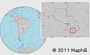 Gray Location Map of Encarnacion, within the entire country