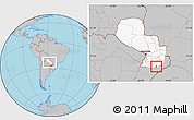 Gray Location Map of Encarnacion, highlighted country, within the entire country