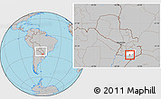 Gray Location Map of Encarnacion, highlighted parent region, within the entire country