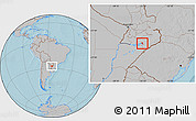 Gray Location Map of Encarnacion, hill shading