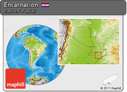 Physical Location Map of Encarnacion, within the entire country