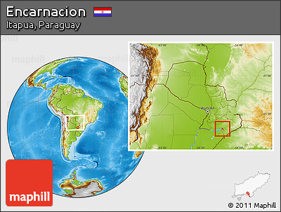 Physical Location Map of Encarnacion, within the entire country