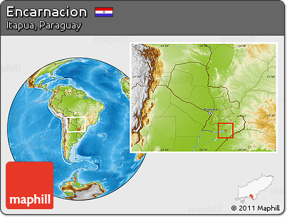 Physical Location Map of Encarnacion, within the entire country