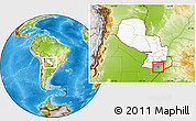 Physical Location Map of Encarnacion, highlighted country, highlighted parent region, within the entire country