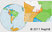 Political Location Map of Encarnacion, highlighted country