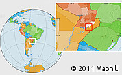 Political Location Map of Encarnacion, highlighted parent region