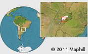 Satellite Location Map of Encarnacion, highlighted parent region