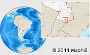Shaded Relief Location Map of Encarnacion, highlighted country