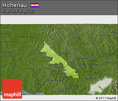 Physical 3D Map of Hohenau, darken