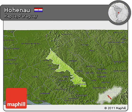 Physical 3D Map of Hohenau, darken