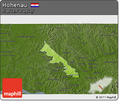Physical 3D Map of Hohenau, darken