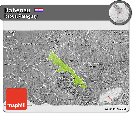 Physical 3D Map of Hohenau, desaturated