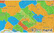 Physical 3D Map of Hohenau, political outside