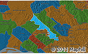Political 3D Map of Hohenau, darken