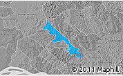 Political 3D Map of Hohenau, desaturated