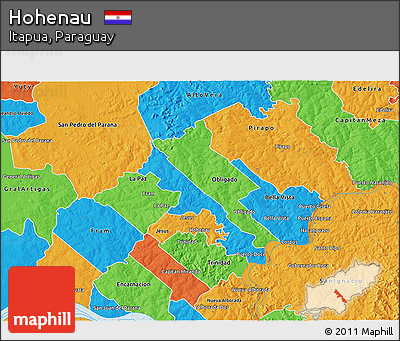 Political 3D Map of Hohenau