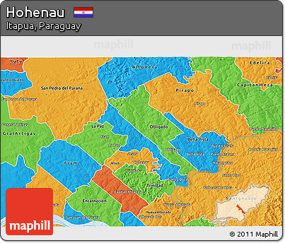 Political 3D Map of Hohenau