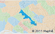Political 3D Map of Hohenau, lighten