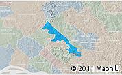 Political 3D Map of Hohenau, lighten, semi-desaturated
