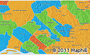 Political 3D Map of Hohenau