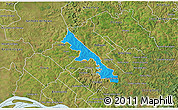 Political 3D Map of Hohenau, satellite outside