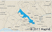 Political 3D Map of Hohenau, shaded relief outside