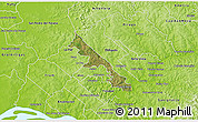 Satellite 3D Map of Hohenau, physical outside