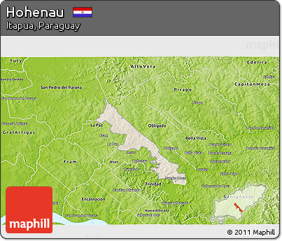 Shaded Relief 3D Map of Hohenau, physical outside