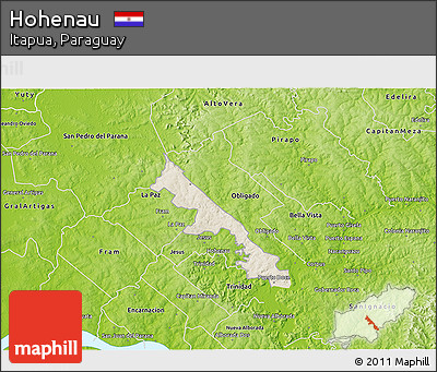 Shaded Relief 3D Map of Hohenau, physical outside