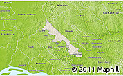 Shaded Relief 3D Map of Hohenau, physical outside
