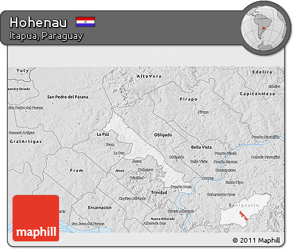 Silver Style 3D Map of Hohenau