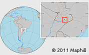 Gray Location Map of Hohenau