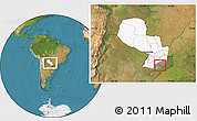 Satellite Location Map of Hohenau, highlighted country, highlighted parent region, within the entire country