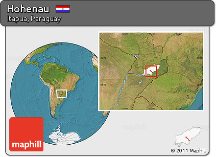 Satellite Location Map of Hohenau, highlighted parent region