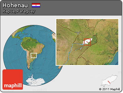 Satellite Location Map of Hohenau, highlighted parent region
