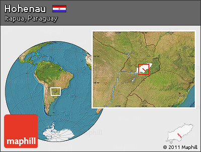 Satellite Location Map of Hohenau, highlighted parent region