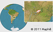 Satellite Location Map of Hohenau, highlighted parent region