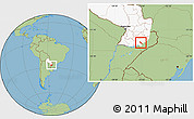 Savanna Style Location Map of Hohenau, highlighted country