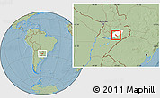Savanna Style Location Map of Hohenau, highlighted parent region, hill shading