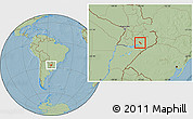 Savanna Style Location Map of Hohenau, hill shading
