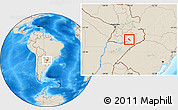 Shaded Relief Location Map of Hohenau