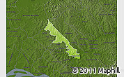 Physical Map of Hohenau, darken