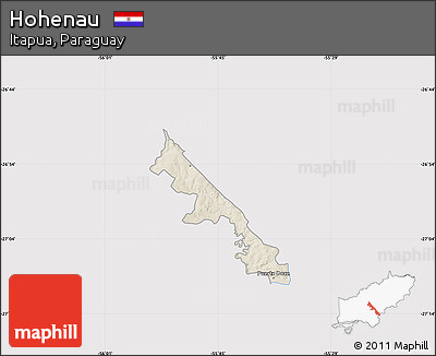 Shaded Relief Map of Hohenau, cropped outside