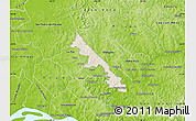 Shaded Relief Map of Hohenau, physical outside