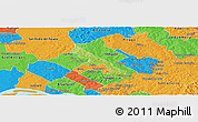 Physical Panoramic Map of Hohenau, political outside