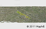 Satellite Panoramic Map of Hohenau, semi-desaturated