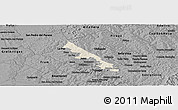 Shaded Relief Panoramic Map of Hohenau, darken, desaturated