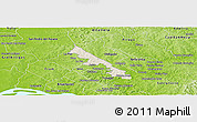 Shaded Relief Panoramic Map of Hohenau, physical outside