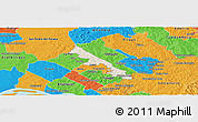 Shaded Relief Panoramic Map of Hohenau, political outside